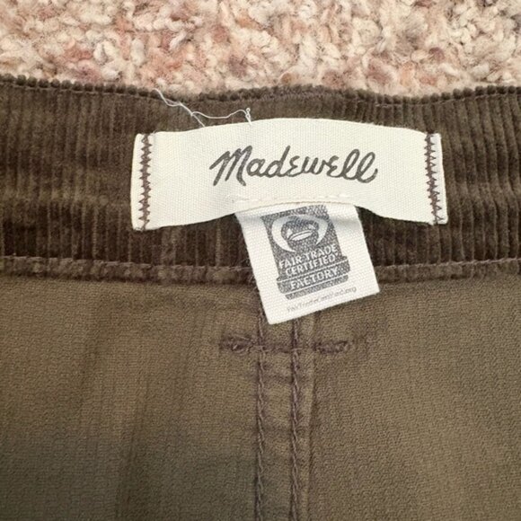 Madewell Dark Green/Brown Emmett Wide-Leg Corduroy Pants - Picture 2 of 9
